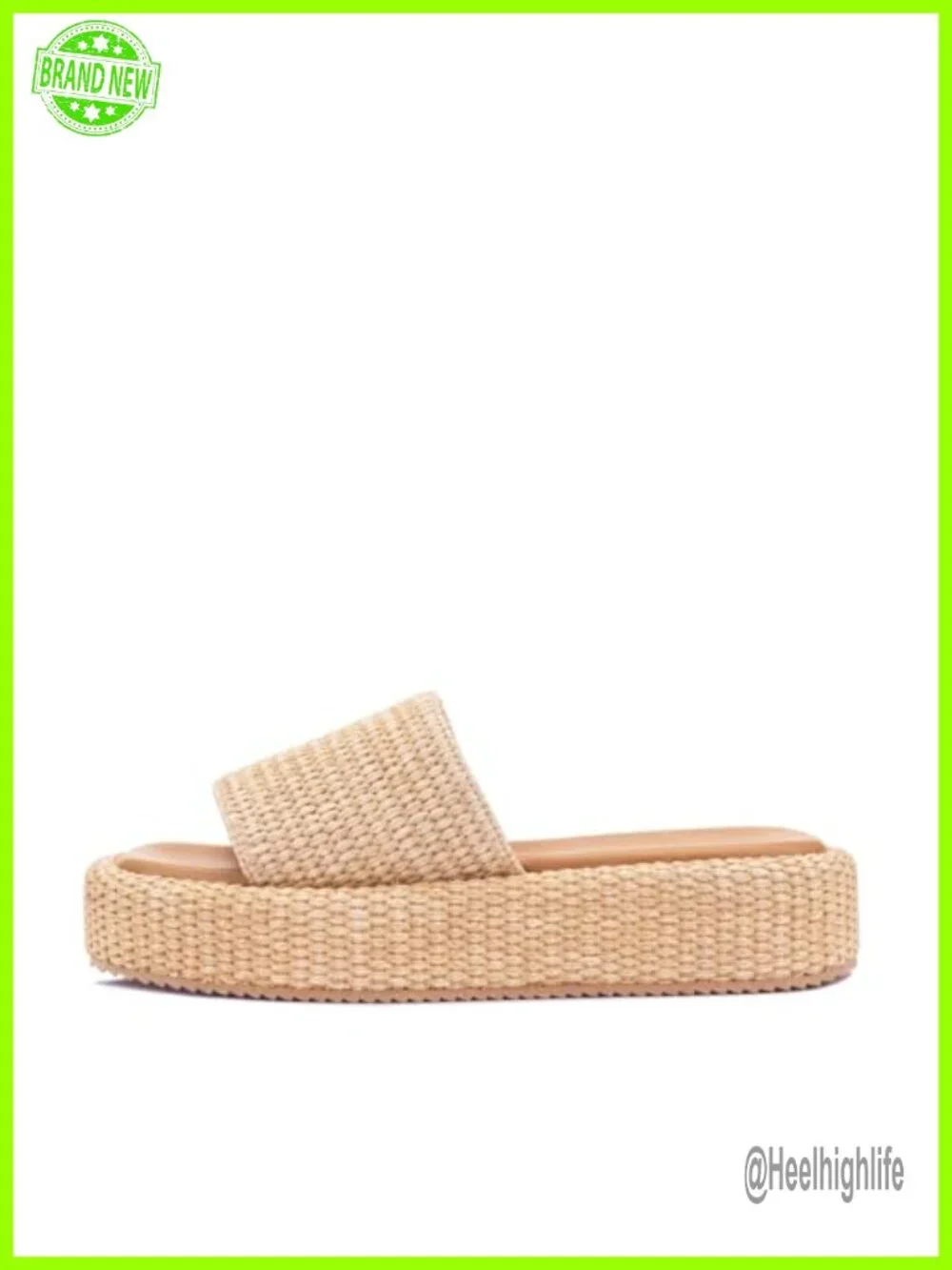 Women's Raffia Platform Sandals Espadrille Slides Summer Beach Vacation Shoes